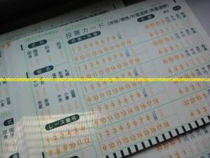 ◆未使用 ＪＲＡ 旧式投票カード マークカード 計100枚◆日本中央競馬会 中山競馬場 東京競馬場 京都競馬場 阪神競馬場 福島競馬場 小倉