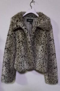 COMME CA ISM Fake Fur Leopard Jacket size M コムサイズム フェイクファー アニマル ジャケット 豹柄 レオパード柄