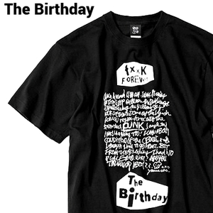 L 新品【The Birthday Lyrics Tee Black ザ・バースディ Tシャツ チバユウスケ ミッシェル ガン エレファント ロック Tシャツ ブラック】