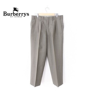 A3835/春夏 BURBERRY バーバリー ウール モヘア センタープレス 無地 パンツ トラウザーズ スラックス 79 緑/メンズ スーツ ビジネス