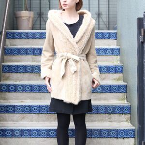 NORTH BEACH MOUTON BELTED COAT MADE IN KOREA/ノースビーチムートンベルテッドコート