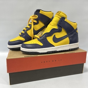 NIKE/ナイキ/DUNK HI LE/ダンクハイ LE/MICHIGAN/ミシガンカラー/98年製/90s/スニーカー/630335-471/ネイビー×イエロー/26.0cm