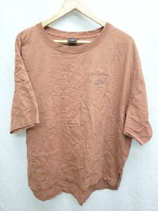 ◇ RAG MACHINE ラグマシーン バックプリント 半袖 Tシャツ カットソー サイズL ブラウン レディース メンズ P