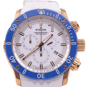 EDOX エドックス クロノオフショア1 AJHH限定 クォーツ メンズ 腕時計 ダイヤ入り白文字盤 10221-37RBU3-BIR1【いおき質店】