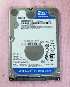 WD 2.5インチ HDD 500GB 7mm 使用時間 28,979H