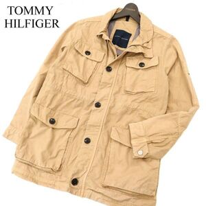 TOMMY HILFIGER トミーヒルフィガー ロゴ刺繍★ 牛革使い M-65 ミリタリー フィールド ジャケット ブルゾン Sz.L　メンズ　C4T00106_1#O