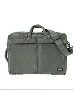 PORTER / TANKER 3WAY DOCUMENT BAG W zip セージグリーン NEW素材!! ヘッドポーター FRAGMENT ラミダス ポーター 