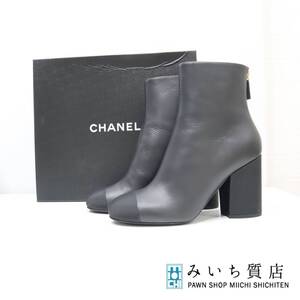 質屋 シャネル ショートブーツ 黒 G39529Y563319 ブーツ サイズ：38 ココマーク CHANEL 靴 箱 おしゃれ 美品 25k46-1 みいち質店