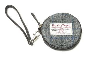 新品 送料無料 ハリスツイード ポーチ コインケース ストラップ グレー アウトレット HARRIS TWEED