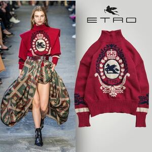 [美品] 2019-20 AW ETRO エトロ ペガサス インターシャ 240000円 ニットセーター 44