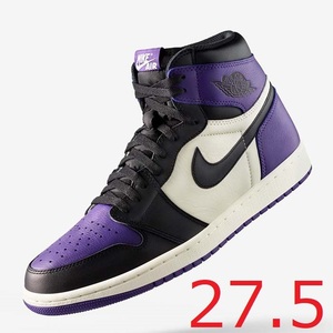 NIKE AIR JORDAN 1 RETRO HIGH OG COURT PURPLE 2018 27.5cm ナイキ エア ジョーダン レトロ ハイ コート パープル 新品未使用 黒タグ付き