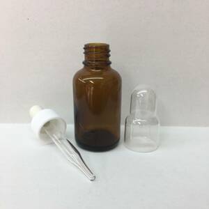 ★送料込み★ 新品 即決 ミキシングボトル 遮光瓶 茶色 スポイト 容器 30ml アロマ エッセンシャルオイル（精油） キャリアオイル コスメ白