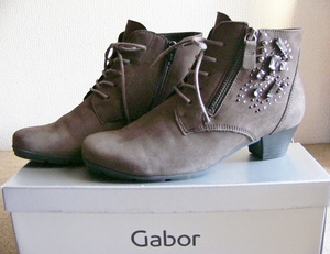 Gabor ガボール ♪ ヌバック ショートブーツ ブーティ UK3.5 36 23.0cm グレー