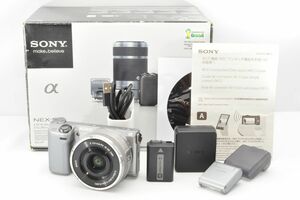 SONY ソニー NEX-5T パワーズームレンズキット シルバー NEX-5TL-S ミラーレス一眼カメラ★元箱付き R2622