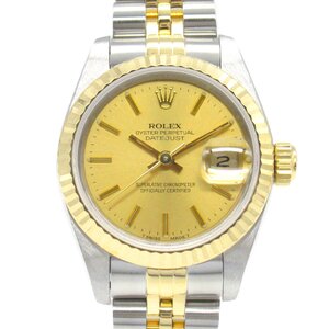 ロレックス デイトジャスト X番 ブランドオフ ROLEX K18（イエローゴールド） 腕時計 K18/SS 中古 レディース