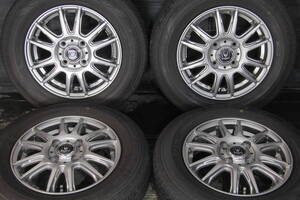 J8条件付送料無料 美品21yバリ山 ダンロップ 夏タイヤ 145/80R13×4.00B+45 4H PCD100 社外 4本セット モコアルトスペーシアワゴンRタント