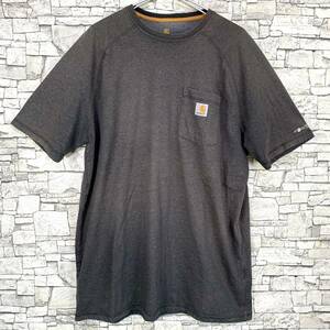 Carhartt カーハート ロゴポケット半袖Tシャツ カットソー FORCE RELAXED FIT グレー XL TALL