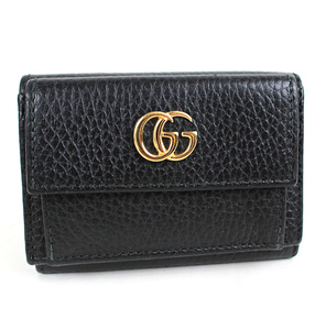 グッチ GGマーモント　ミニ財布 二つ折り財布　黒 GG GUCCI 美品　r027