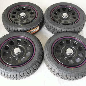 新品 デイトナ 14-5.0J＋42 4-100 ブラック タイヤ付4本SET 155/65R14 トーヨー OPENCOUNTRY R/T 軽自動車用 NBOX エブリイ (W2119)