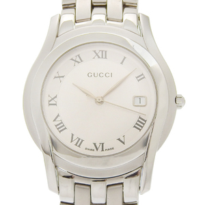 グッチ GUCCI 5500M メンズ クォーツ 腕時計 SS シルバー文字盤 中古 新入荷 GU0601