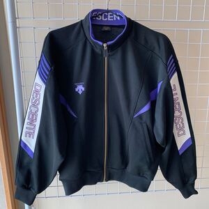 デサント トラックジャケット ジャージ 90s L 黒 ブラック メンズ ヴィンテージ ジップアップ 古着