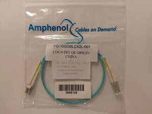 Amphenol Cables on Demand FO-10GGBLCX20-001 1M 1本 光ケーブルパッチコード 2芯