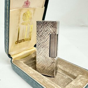 キングラム[27]dunhill ダンヒル ローラー ガスライター シルバーカラー ★火花確認済★ジャンク★1円～★【送料無料】