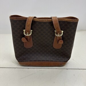 S301-S3-16262 CELINE セリーヌ マカダム ハンドバッグ ブラウン系 H23cm×W27cm×D10cm 現状品3