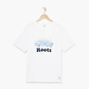 ★日本未入荷　Roots　ロゴ入り　メンズTシャツ　サイズL　送料込　ほつれ有り