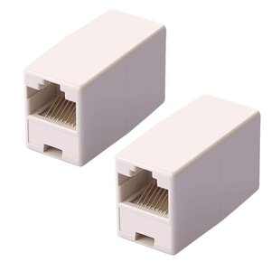 LANケーブル用中継コネクタ RJ-45延長コネクタ LANケーブル中継 長さが足りない時に継ぎ足し RJ45CSET2/アイボリー限定