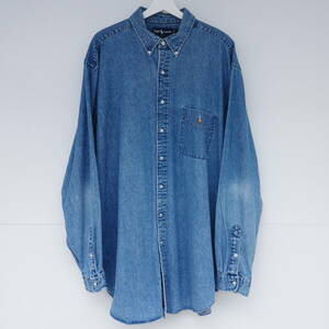 ラルフローレン ボタンダウン デニムシャツ オーバーサイズ ビッグシャツ XLTサイズ Ralph Lauren B.D.denim shirt 90s 00s vintage