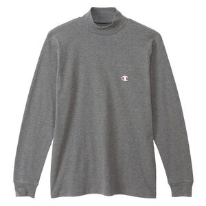 ●送料390円可能商品 チャンピオン Champion 新品 メンズ 微起毛 保温 ドライ 長袖 ハイネック シャツ 灰 [CM4HW201-089-L]三 弐★QWER★