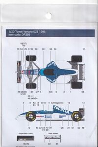 1/20 Tyrrell Yamaha 023 1995デカールのみ タミヤ