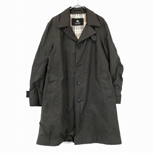 日本製 BURBERRY バーバリー ブラックレーベル トレンチコート 一枚袖 裏地チェック グレー (メンズ M) 中古 古着 O0098