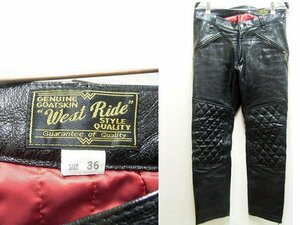 ●即決[W36]美品 WESTRIDE MOTO PANTS WR1109 レザーパンツ パテッド 山羊革 ゴートレザー COMFORMAX PREMIUM パテッド WEST RIDE■R505