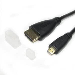 microHDMI-HDMI変換ケーブル モニター用 金メッキ仕様 1.5m(両端子キャップ付き)Ver 1.4【1080p対応】