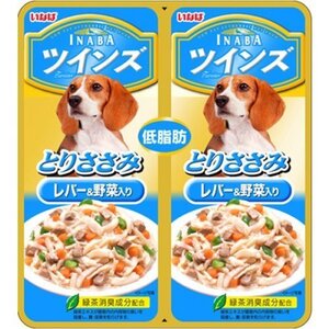 いなば ツインズ とりささみ レバー・野菜入り 80g（40g×2）×12コ