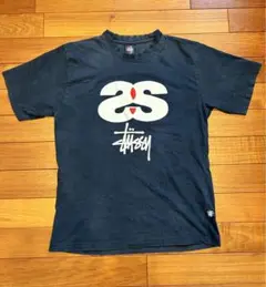 90s 良デザイン stussy 赤青タグ アメリカ製 ネイビー フェード感抜群