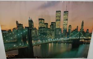 昭和 ポスター 1987年 Pictor International ニューヨーク マンハッタン ワールドトレードセンター ブルックリン橋 scandecor 99×68cm
