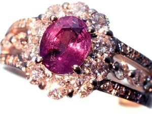 1円～【ジュエリー極】極上品 極上天然アレキサンドライト1.325ct＆極上天然ダイヤ 超高級Pt900リング ブラジル産保証h7087orl【送料無料】