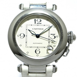 Cartier(カルティエ) 腕時計 パシャCスモールデイト W3106199 ボーイズ SS/2002クリスマス限定/社外アリゲーターベルト 白