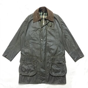 80s 1982 年 Barbour BORDER c36バブアー　ボーダー　オイルドジャケット　YKK棒ジップ　1ワラント　1クラウン