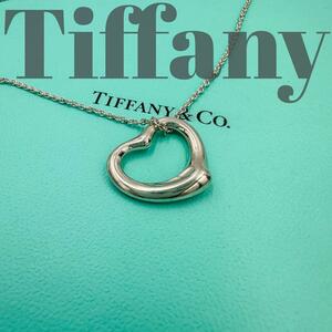 【美品】Tiffany ティファニー オープンハート ネックレス 2.5