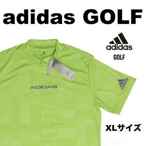 ■【XL】アディダス GOLF エンボスプリント モックネック 半袖シャツ■