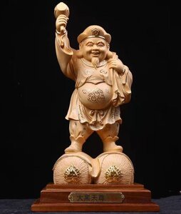 極上品 描金 大黒天 仏教工芸品 木彫仏教 仏師で仕上げ品 高さ29cm