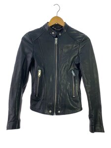 DIESEL◆シングルライダースジャケット/XS/レザー/BLK//