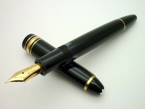 1000円スタート 万年筆 MONTBLANC モンブラン マイスターシュテュック No.146 ペン先4810 14C 585刻印 ブラック 文房具 筆記用具 WHO M704