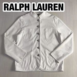 RALPH LAUREN ラルフローレン ジャケット L アイボリー 刻印シルバーボタン ブレザー