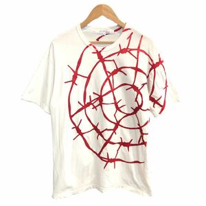 旧作 JUNYA WATANABE MAN COMME des GARCONS 有刺鉄線 フェルトプリント Tシャツ Lサイズ ジュンヤワタナベ コムデギャルソン