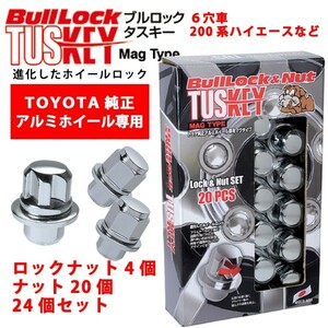 トヨタ純正ホイール専用/FJクルーザー/トヨタ/ブルロックタスキー＋ナットSET/24個/平面座/M12X1.5/21mm/メッキ